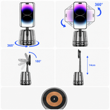 Q05 Face-Tracking Phone Holder with Magnetic Charging — black charging setup