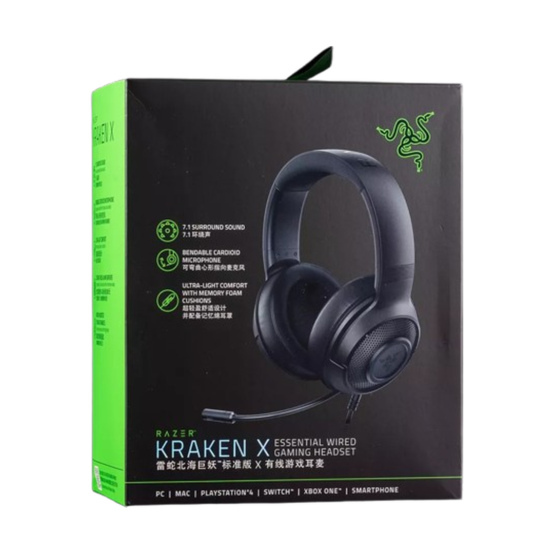 Razer Kraken X-Style Wired Gaming Headset — box front back