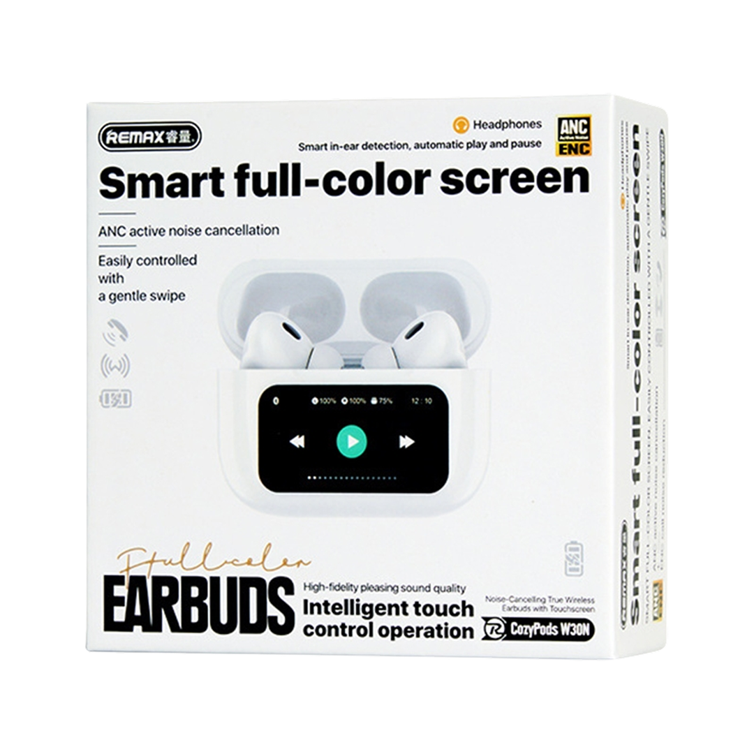 REMAX CozyPods W30N ANC Wireless Earbuds — smart full color screen tws 03