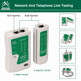 RJ45 and RJ11 Network Cable Tester with Remote Terminator — white product set