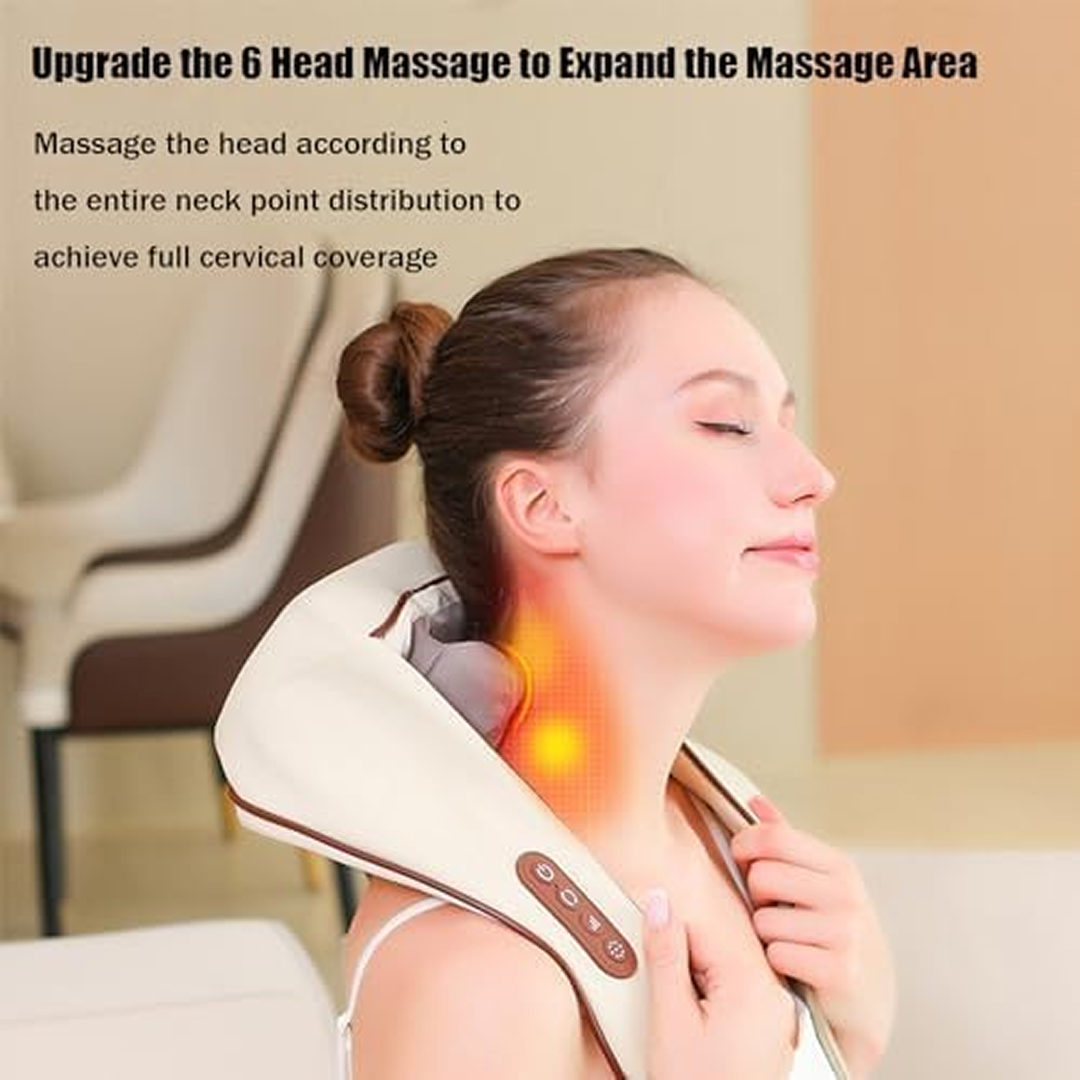 Shiatsu Neck and Shoulder Massager with Heat - Beige — 03