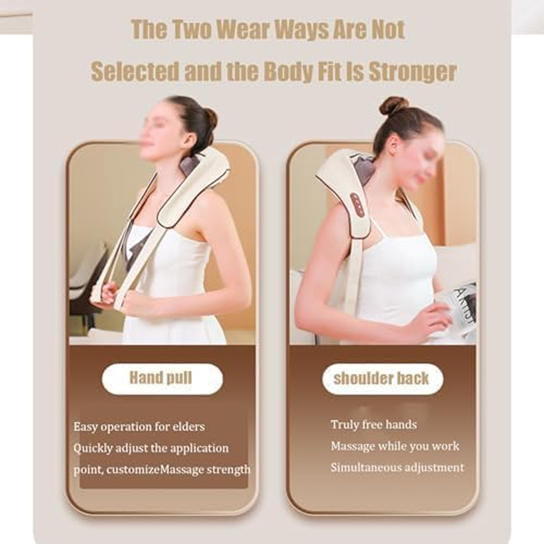 Shiatsu Neck and Shoulder Massager with Heat - Beige — 05
