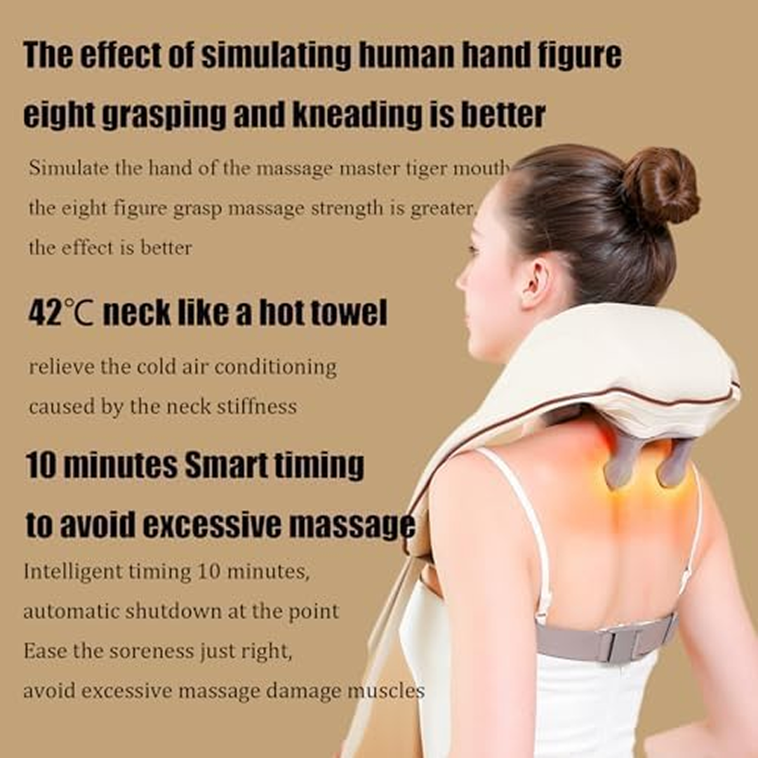 Shiatsu Neck and Shoulder Massager with Heat - Beige — 08
