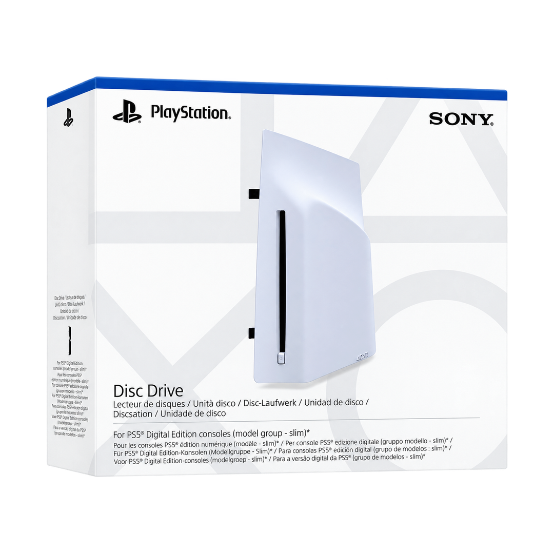Sony CFI-ZDD1 Ultra HD Blu-ray Disc Drive for PS5 Slim and PS5 Pro — white packaging front