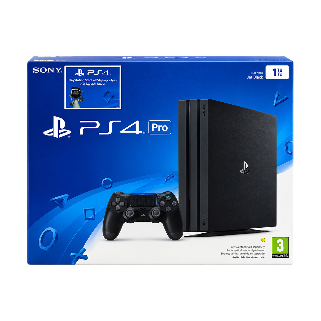 Sony PlayStation 4 Pro 1TB Console with 2 Controllers - Jet Black — 06