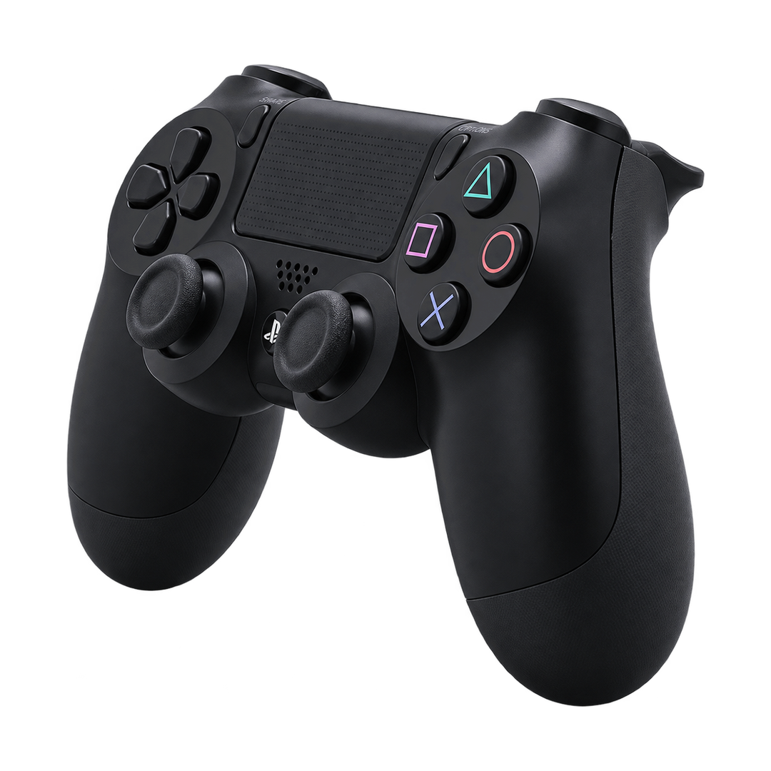 PS4 Wireless Controller - Copy A — sony black angled front