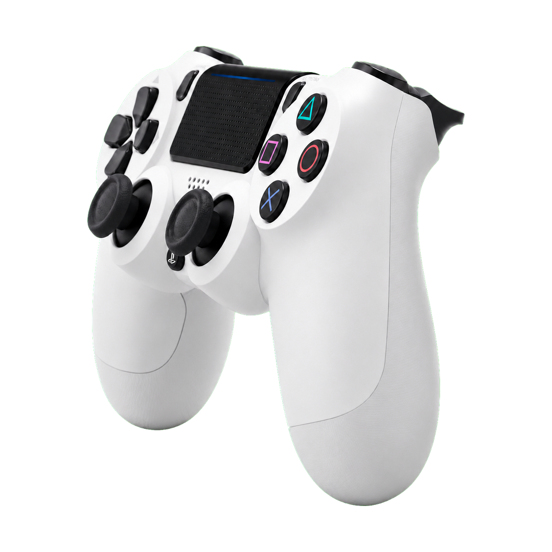 PS4 Wireless Controller - Copy A — sony white angled front