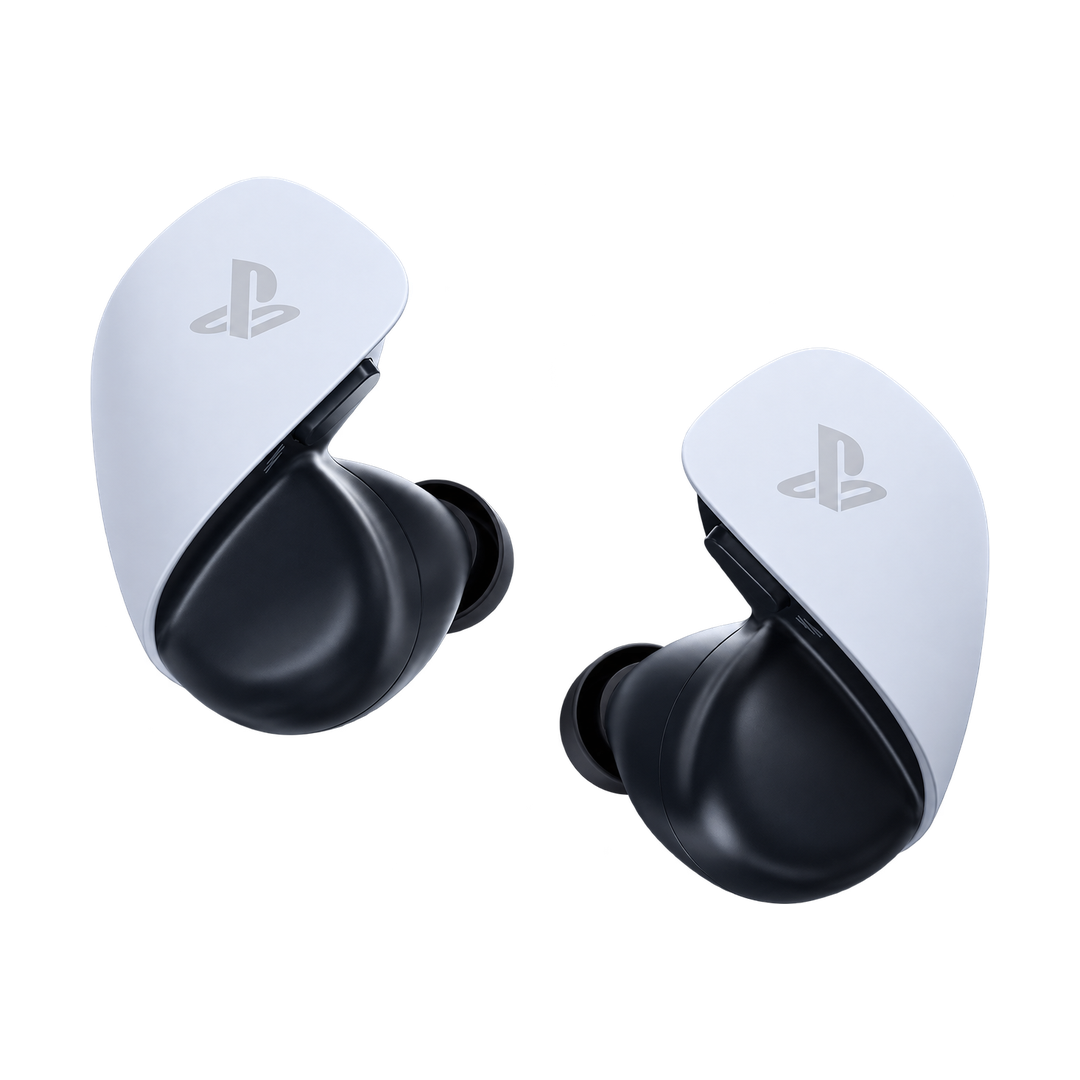 Sony PULSE Explore Wireless Earbuds — white angled pair