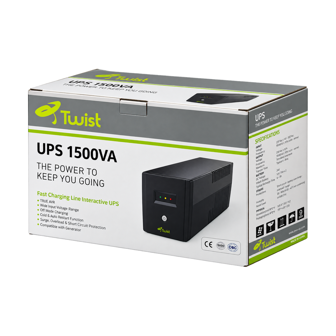 Twist TWUP1500/LI 1500VA 900W Line-Interactive UPS — box front back