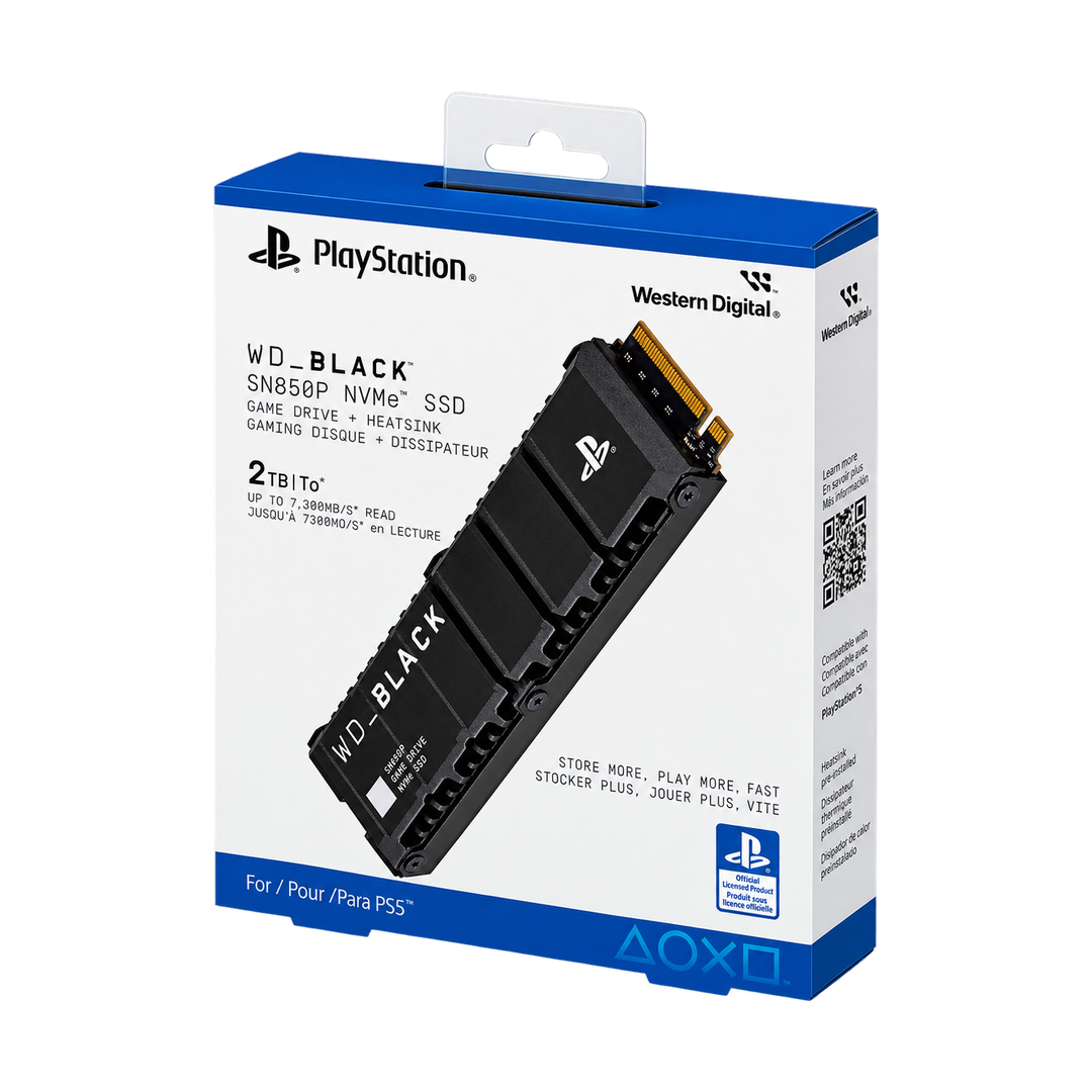 WD_BLACK SN850P 2TB NVMe SSD for PS5 - Officially Licensed — package angle