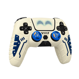 White and Blue Silicone Skin for PS5 DualSense Controller — 01