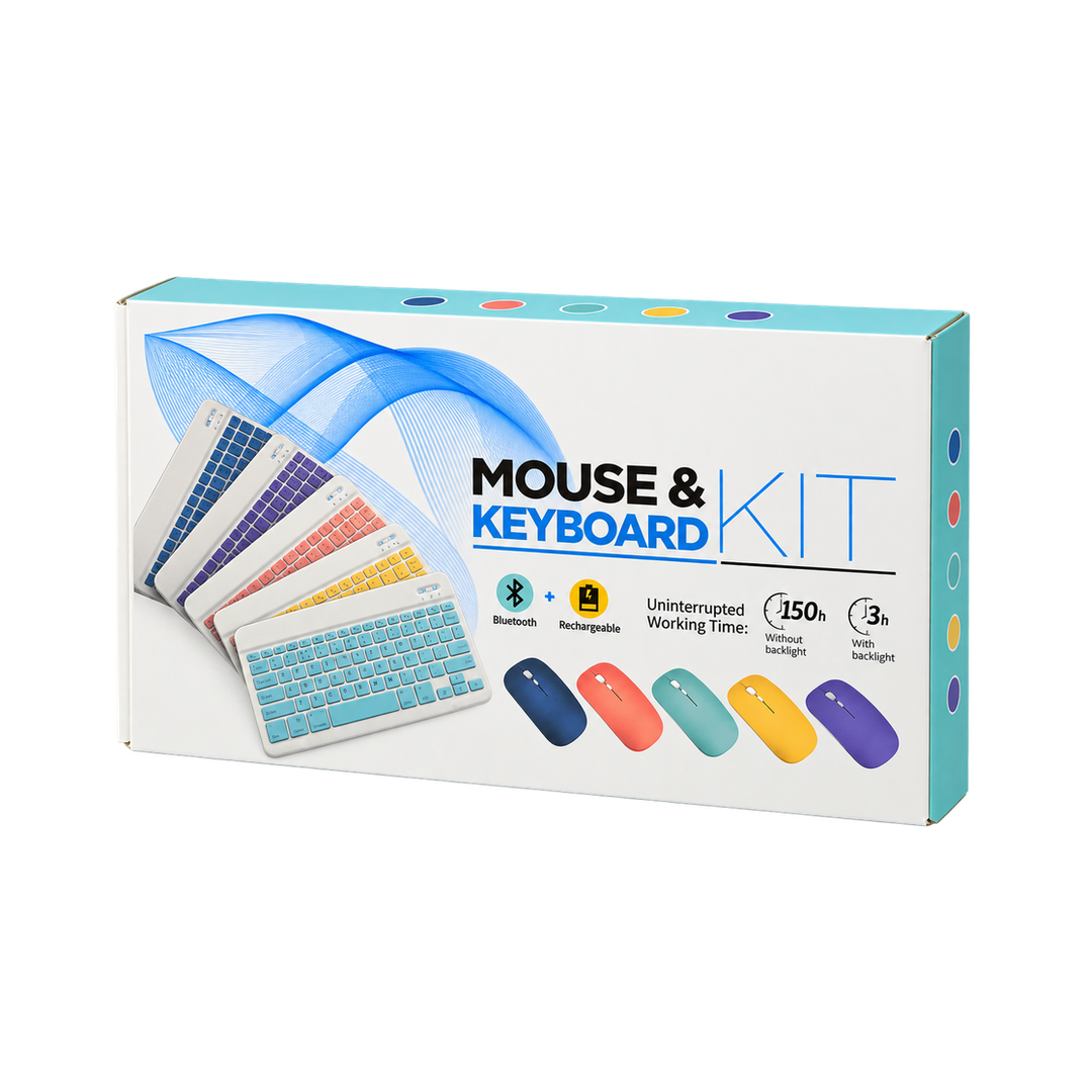 Rechargeable Bluetooth Keyboard and Mouse Kit — black 04