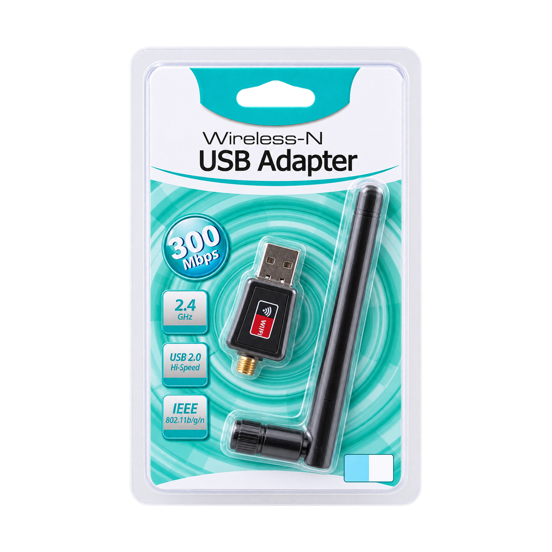 802.11n Wi-Fi USB Adapter - 2.4GHz Nano Dongle — n wifi black packaging 1