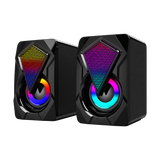 X2 RGB Desktop Speakers 2.0 with 3.5mm and USB Power — black front