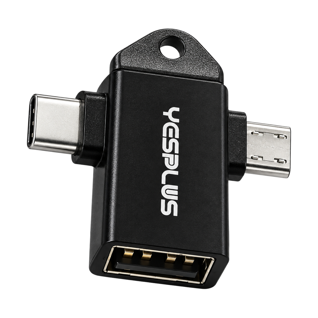 YESPLUS YS-1413 OTG Adapter - USB-A to USB-C and Micro-USB — 01