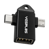 YESPLUS YS-1413 OTG Adapter - USB-A to USB-C and Micro-USB — 01